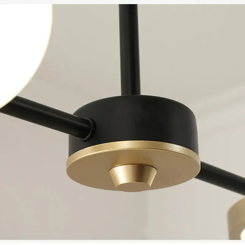 Modern black & gold minimalist chandelier dining room pendant light