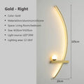 Modern crescent black & gold modern wall sconce bedroom light