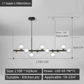 Modern black gold nordic pendant with glass globes dining room