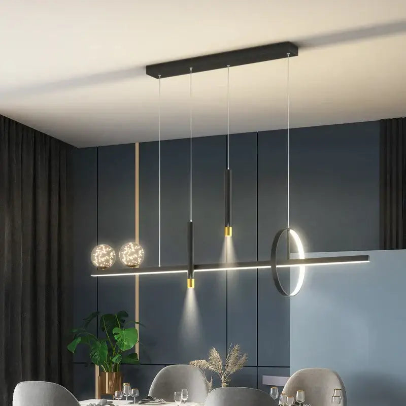 Modern black & gold pendant lamp for dining room and kitchen