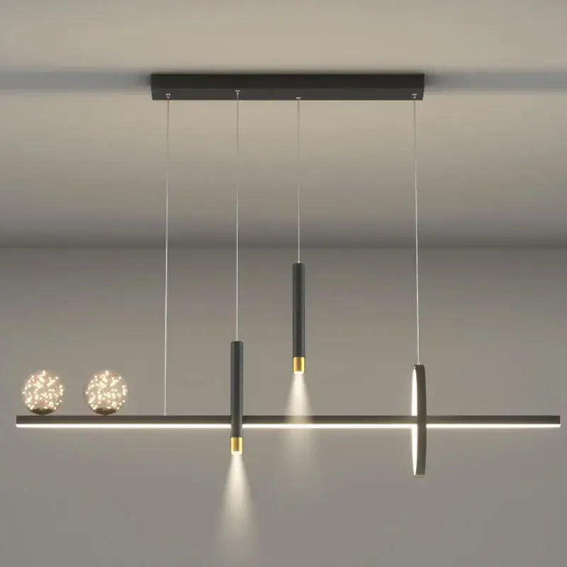 Modern black & gold pendant lamp for dining room and kitchen