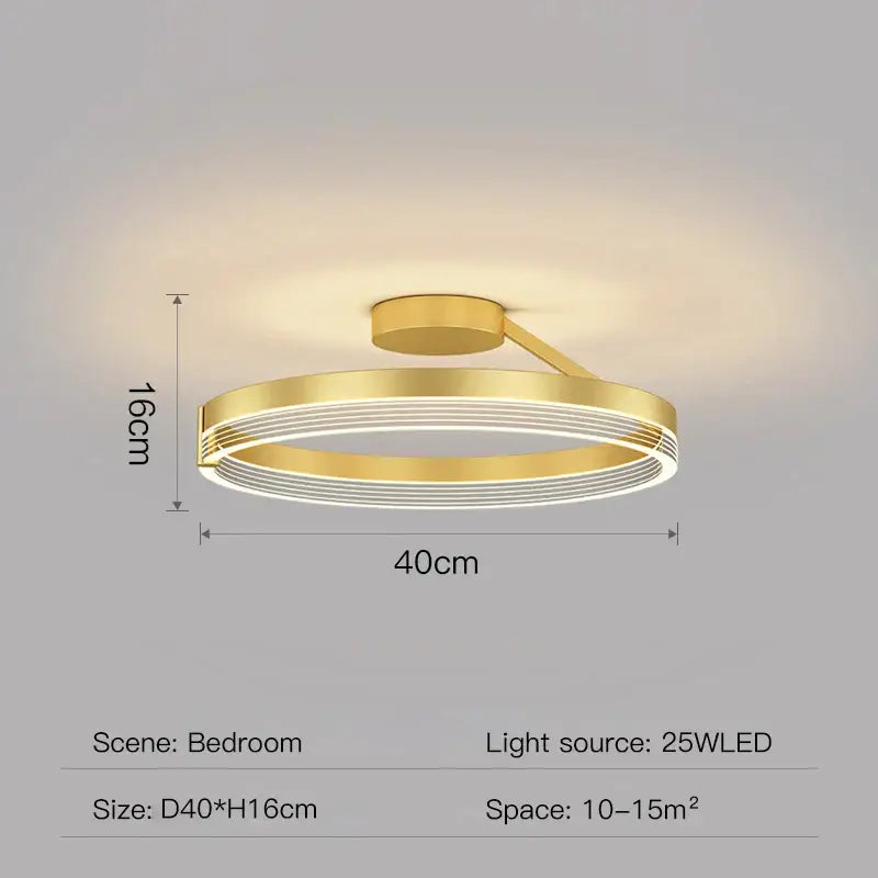 Modern black gold round chandelier living room ceiling light