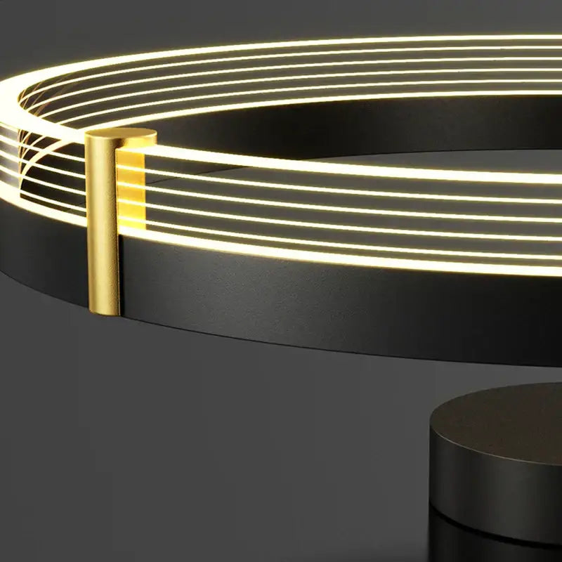 Modern black gold round chandelier living room ceiling light