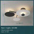 Modern black & gold round chandelier living room dimming light