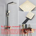 Modern black & gold shower faucet set bathroom rainfall mixer