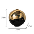 Minimalist black & golden ceramic vase desk decor for living room