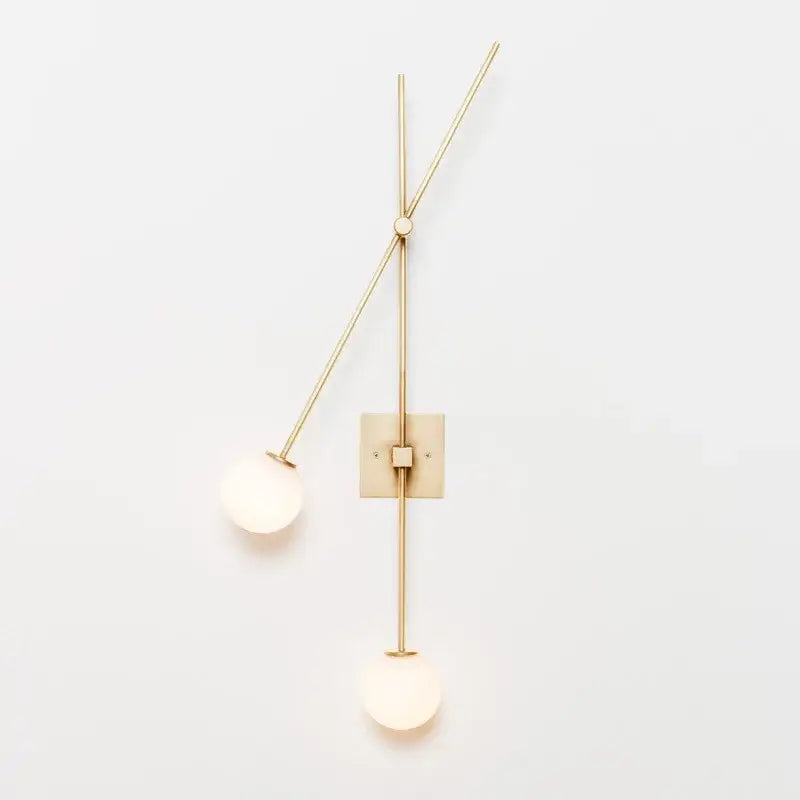 Modern black & golden led glass ball wall sconce for bedroom