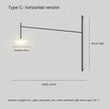 Modern nordic black iron led long wall lamp bedroom light