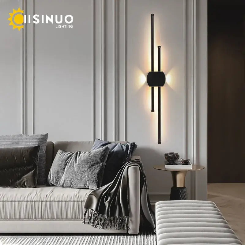 Modern decorbites black iron led wall lamp living room sconce