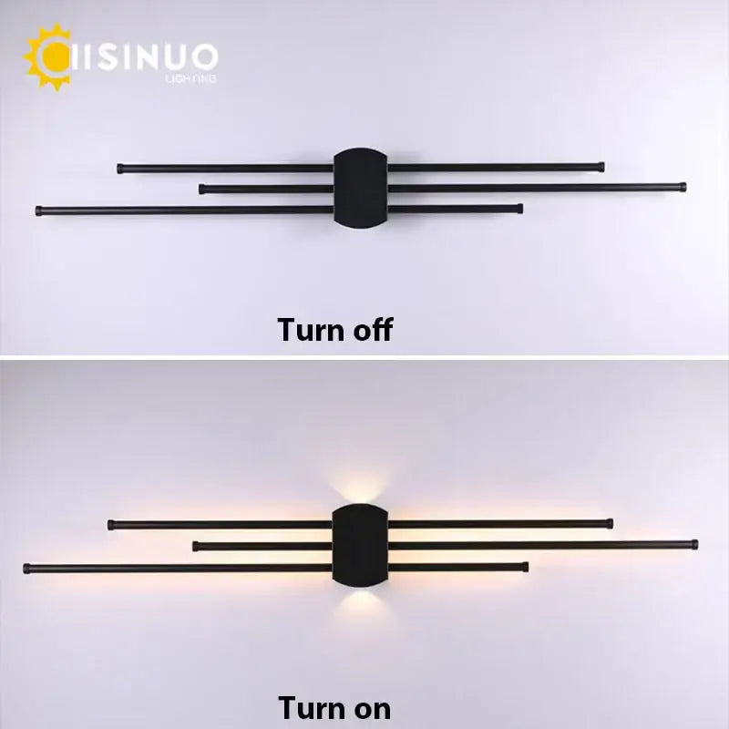 Modern decorbites black iron led wall lamp living room sconce