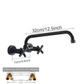 Matte black wall mounted kitchen faucet with swivel spout