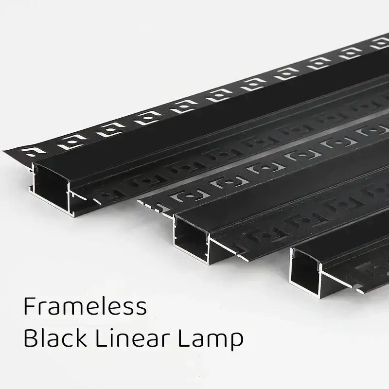 Geometric black & silver led aluminum threshold strip living room