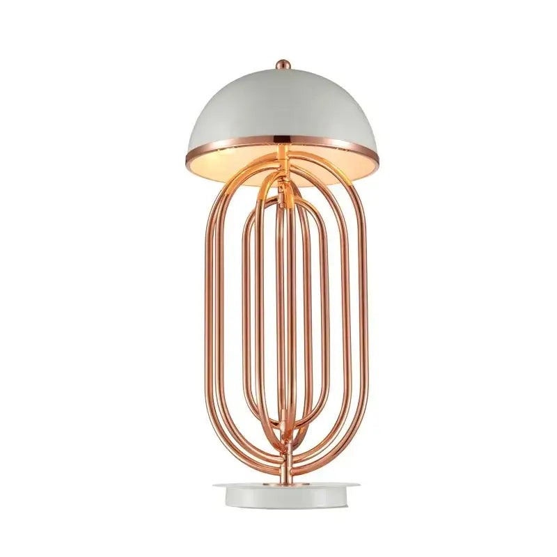 Modern black and copper led bedside table lamp for bedroom