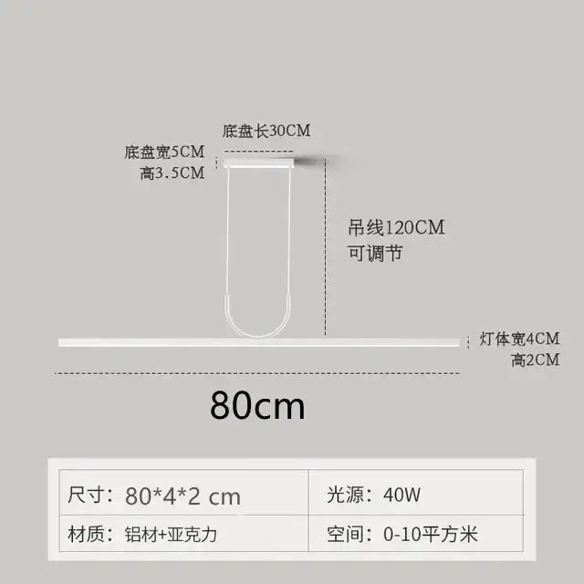 Minimalist black led ceiling pendant light for dining room kitchen