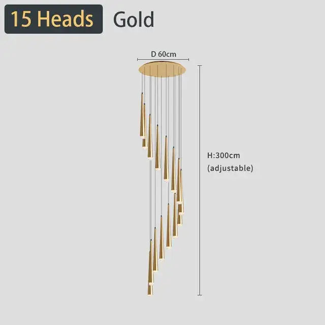 Modern black led ceiling chandelier living room pendant light