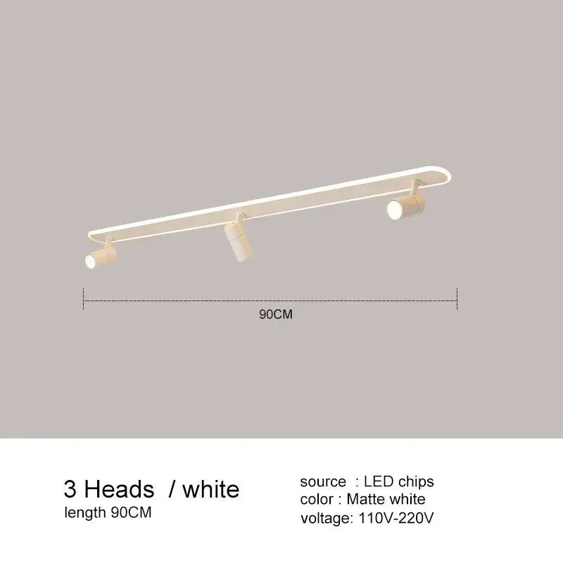 Modern black led ceiling spotlights living room metal track light