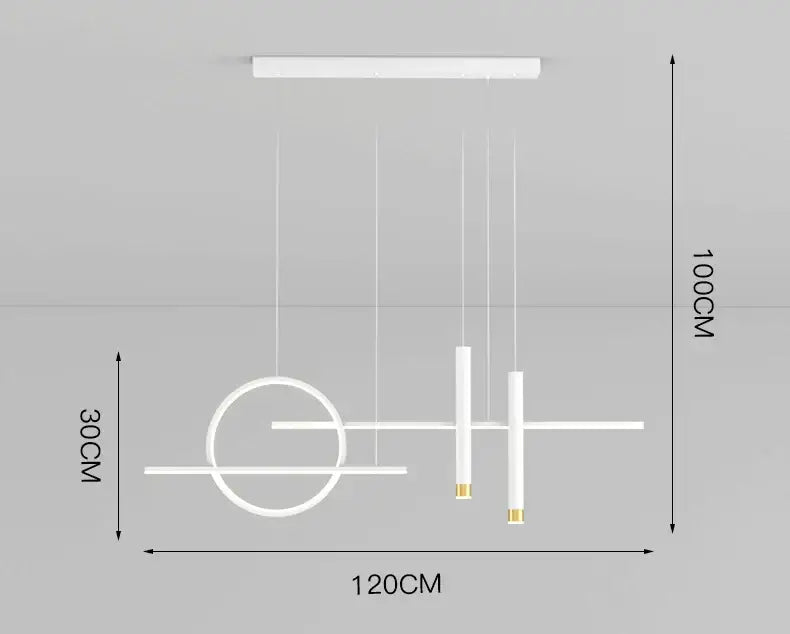 Modern black & gold led chandelier pendant light for dining room
