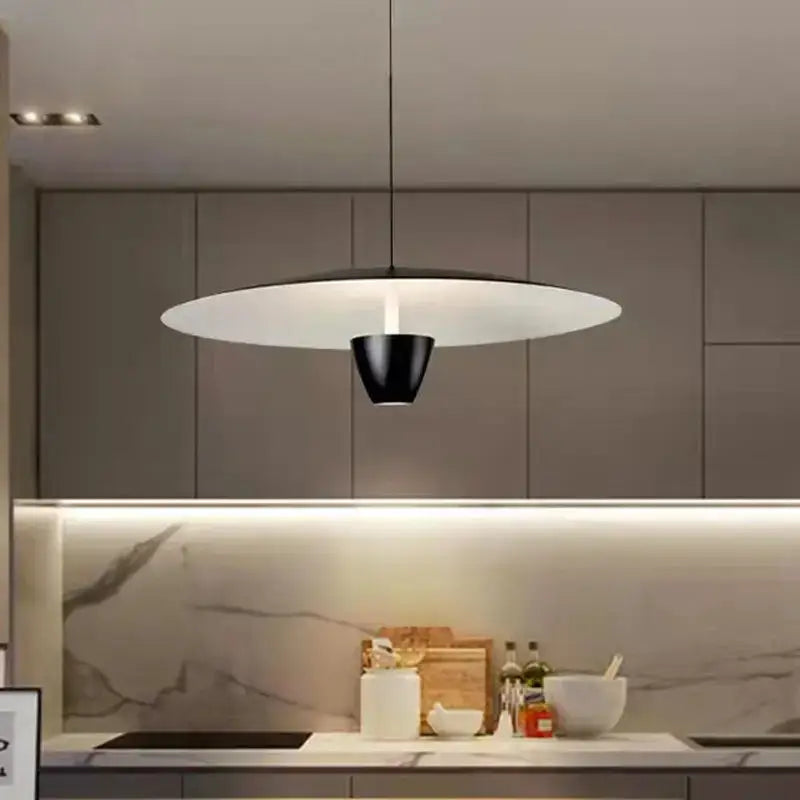 Modern black led hanging light for dining room minimalist pendant