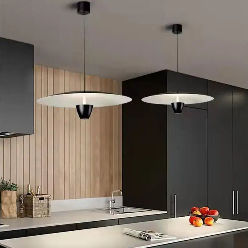 Modern black led hanging light for dining room minimalist pendant