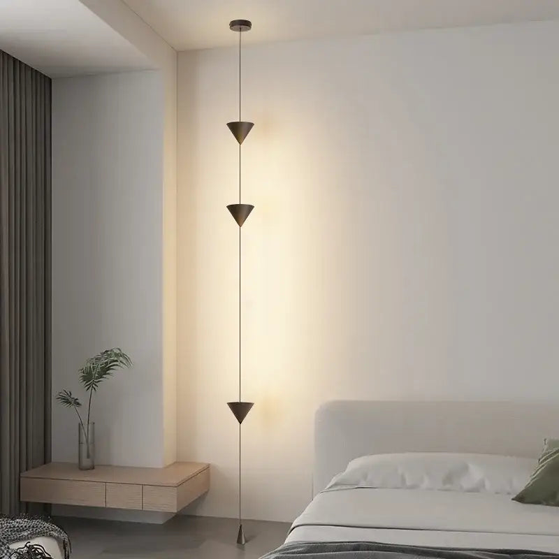 Modern matte bronze triple triangle led pendant – dining room
