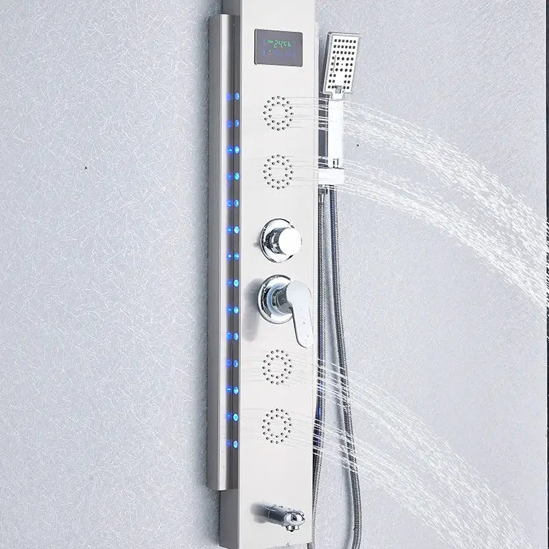 Modern black led shower panel bathroom faucet with 5 functions