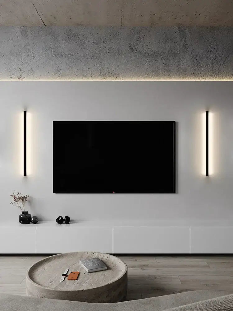 Modern minimalist black led wall lamp for bedroom ambient lighting