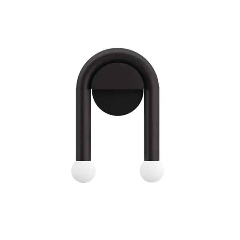 Modern black led wall lamp living room u-shaped dual sphere sconce