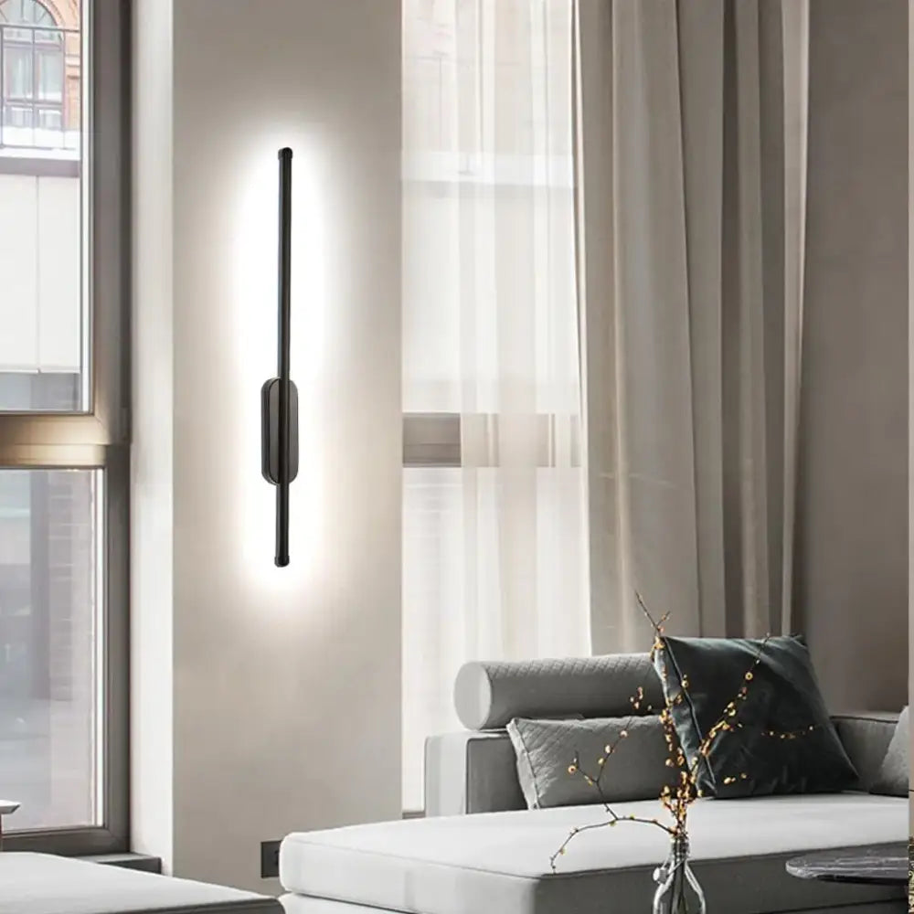 Minimalist black led wall sconce bedroom telescopic light fixture