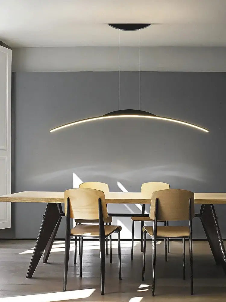 Modern minimalist black line chandelier dining room pendant light