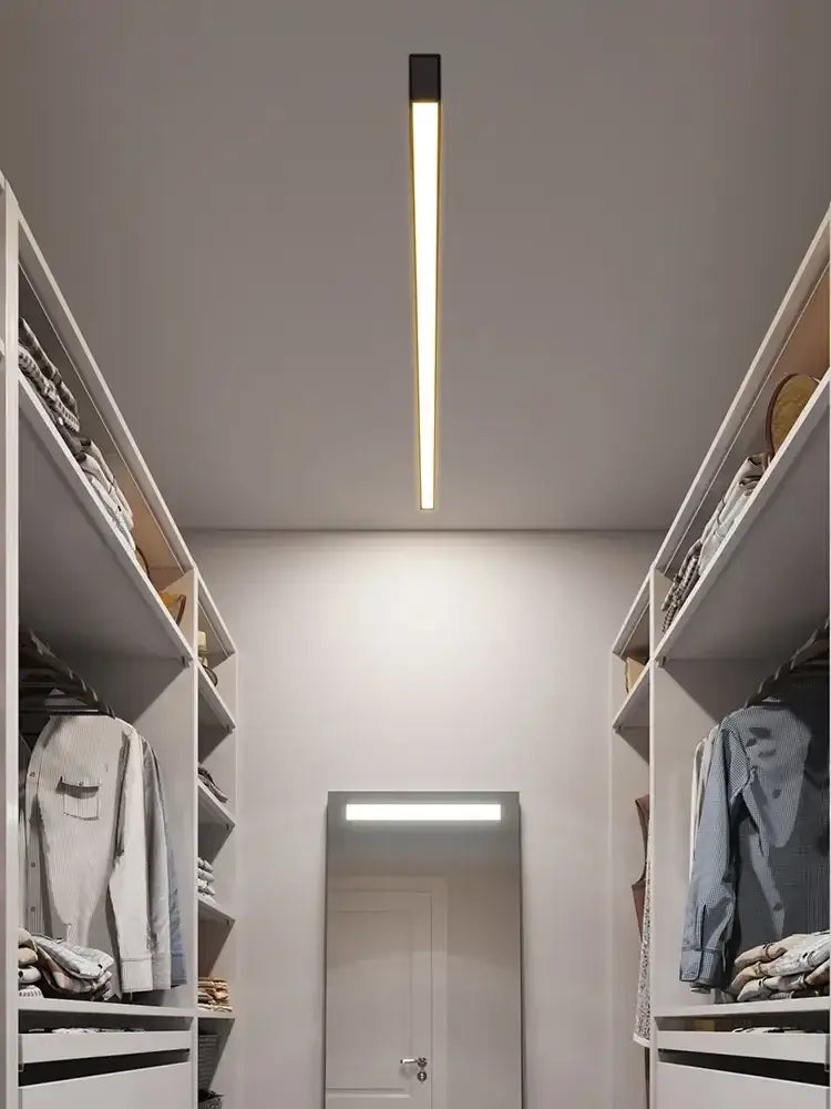 Modern black linear led ceiling lamp for living room
