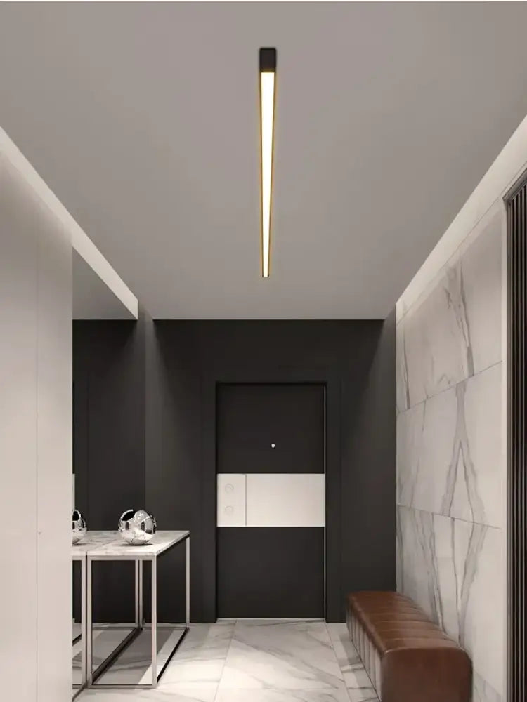 Modern black linear led ceiling lamp for living room