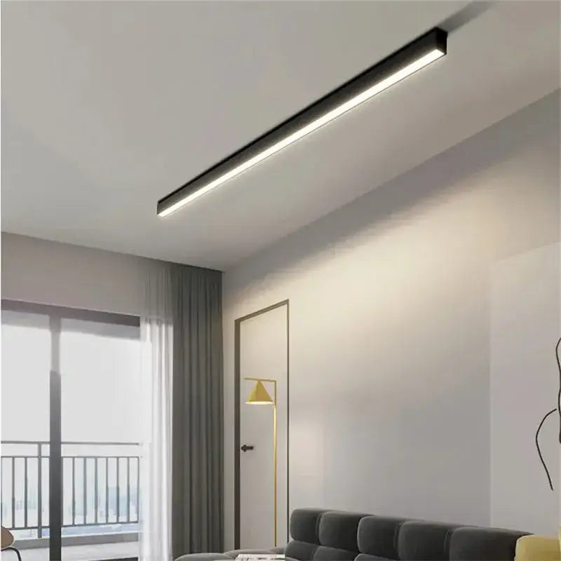 Minimalist black linear led ceiling light – living room 2 pack
