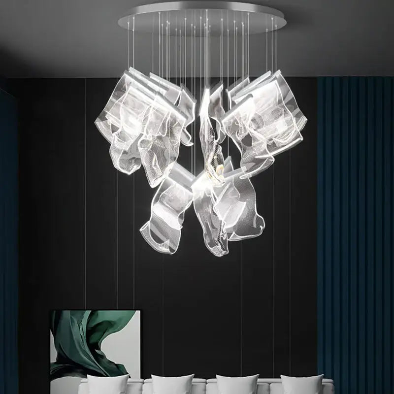 Modern black love chandelier mesh pendant light for dining room