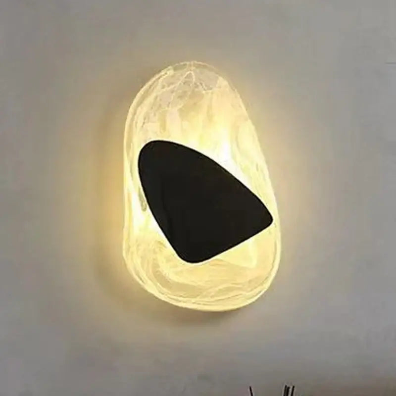Decorbites black luxury led wall light bedroom glass sconce