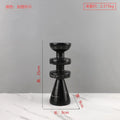 Modern black marble & yellow stone candle holder dining room decor