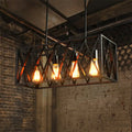 Industrial black metal suspension pendant light for dining room
