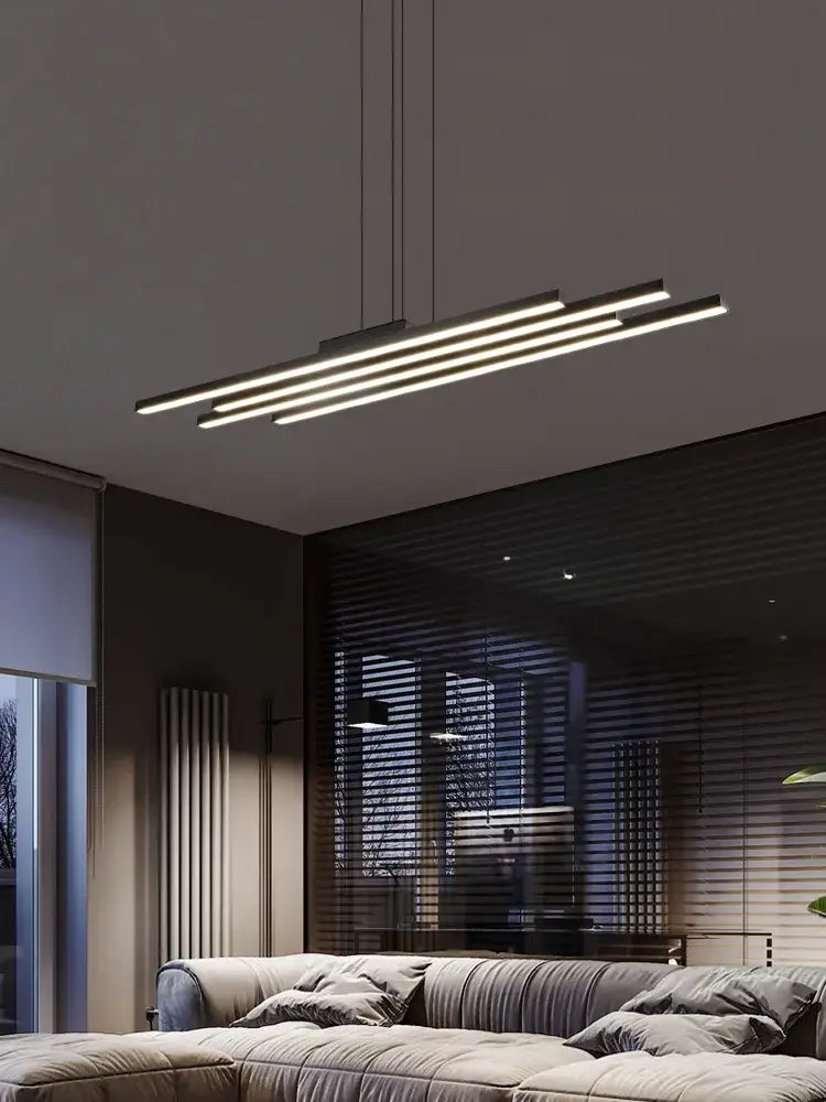 Decorbites black nordic chandelier minimalist 3 bar living room light