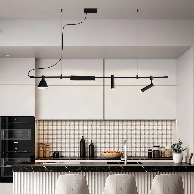 DecorBites™ Black Nordic Designer Chandelier for Dining Room & Kitchen, Minimalist Home Decor Lighting