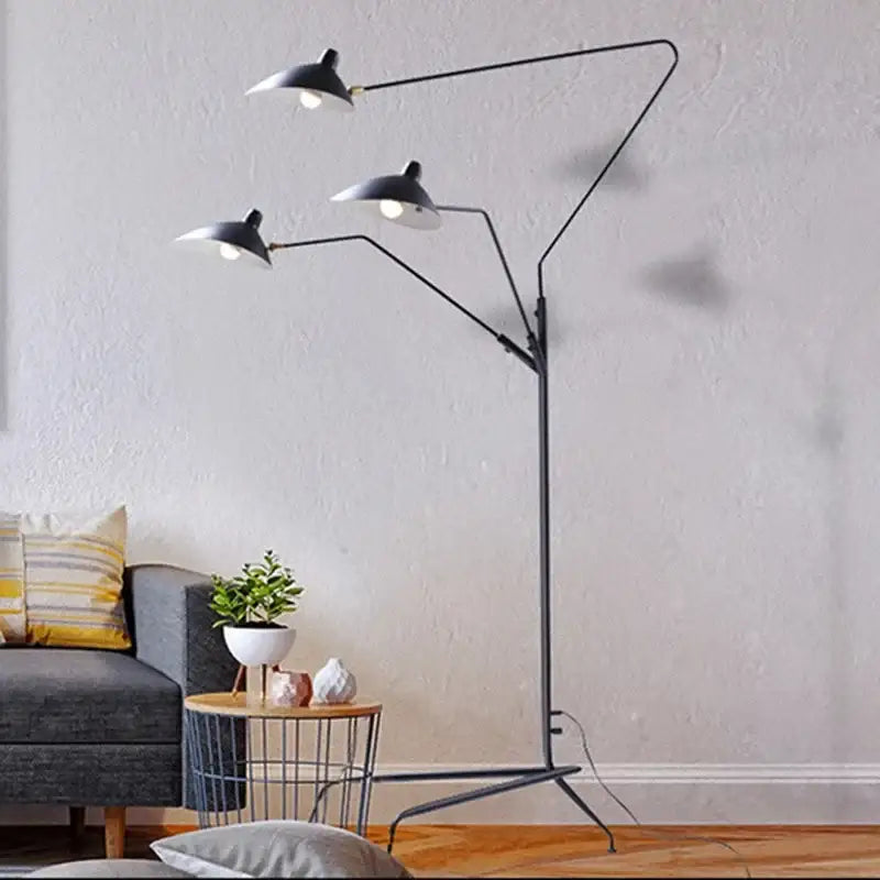 Decorbites black nordic floor lamp with 3 adjustable arms living room
