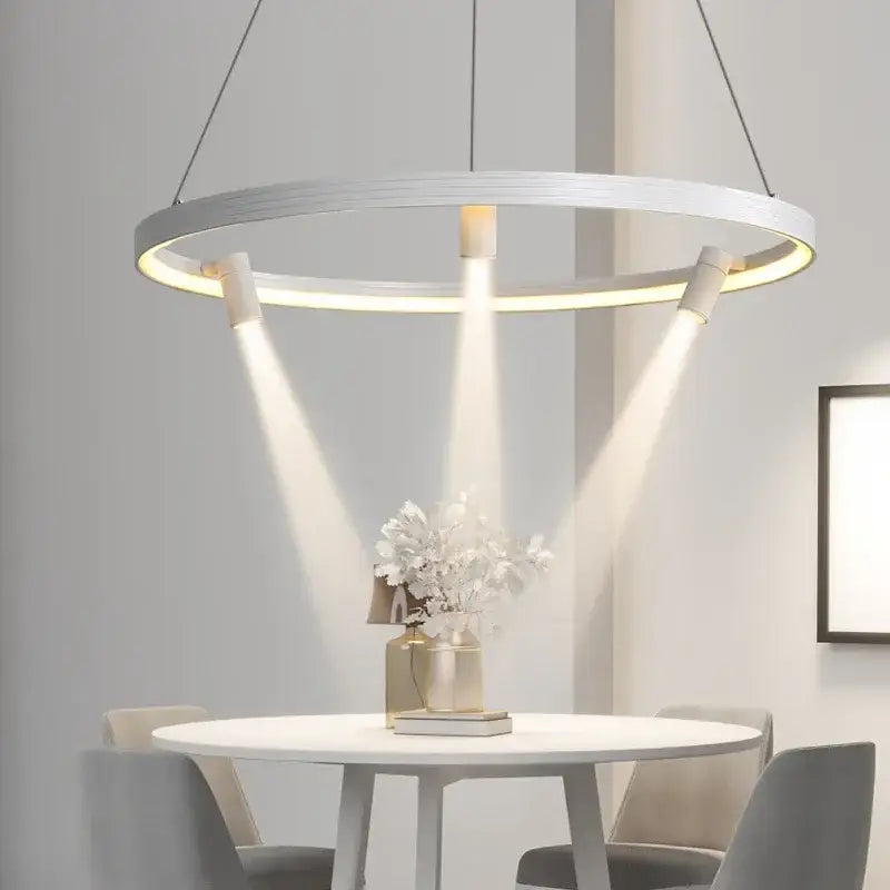 Decorbites black round combo chandelier living room spotlight pendant