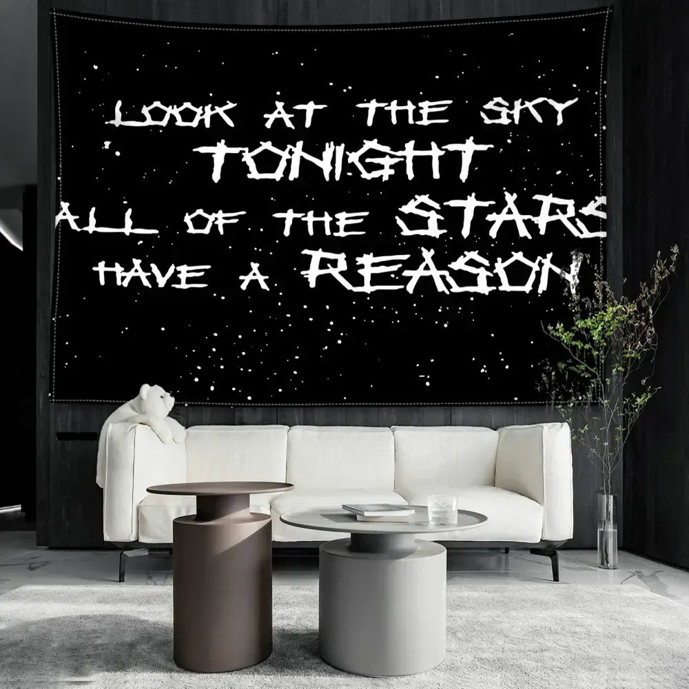 Decorbites black sky art tapestry bedroom starry wall decor