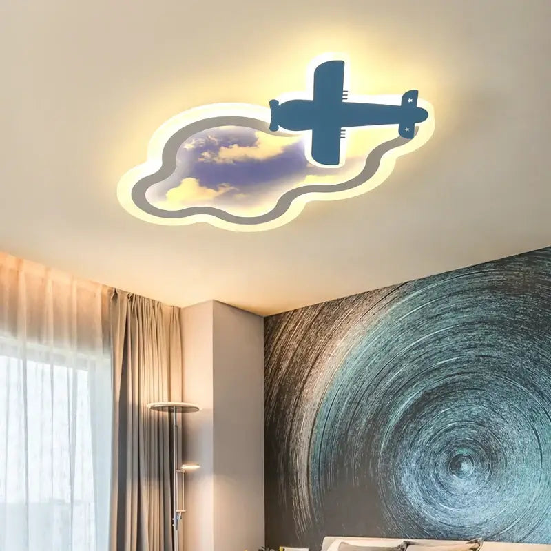 Decorbites blue sky airplane chandelier kids bedroom dimmable light