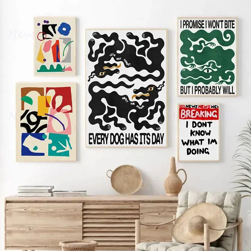 Vintage green weeping willow japanese abstract print living room poster
