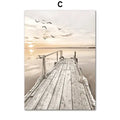 Bohemia beach landscape canvas wall art living room sunset dock