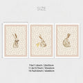 Bohemian beige & cream rabbit wall art set – nursery framed prints