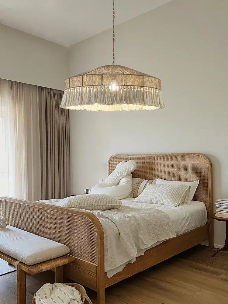 DecorBites™ Bohemian Tassel Chandelier: Handmade Nordic Pendant Lamp for Bedroom, Living Room, Kitchen