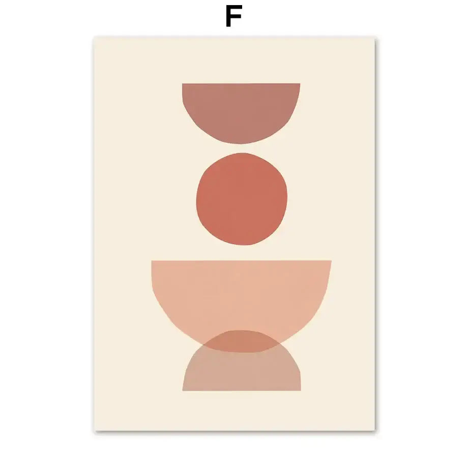 Bohemian abstract geometry earth tone wall art canvas living room
