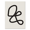 Boho geometric line black & white framed canvas set living room wall art