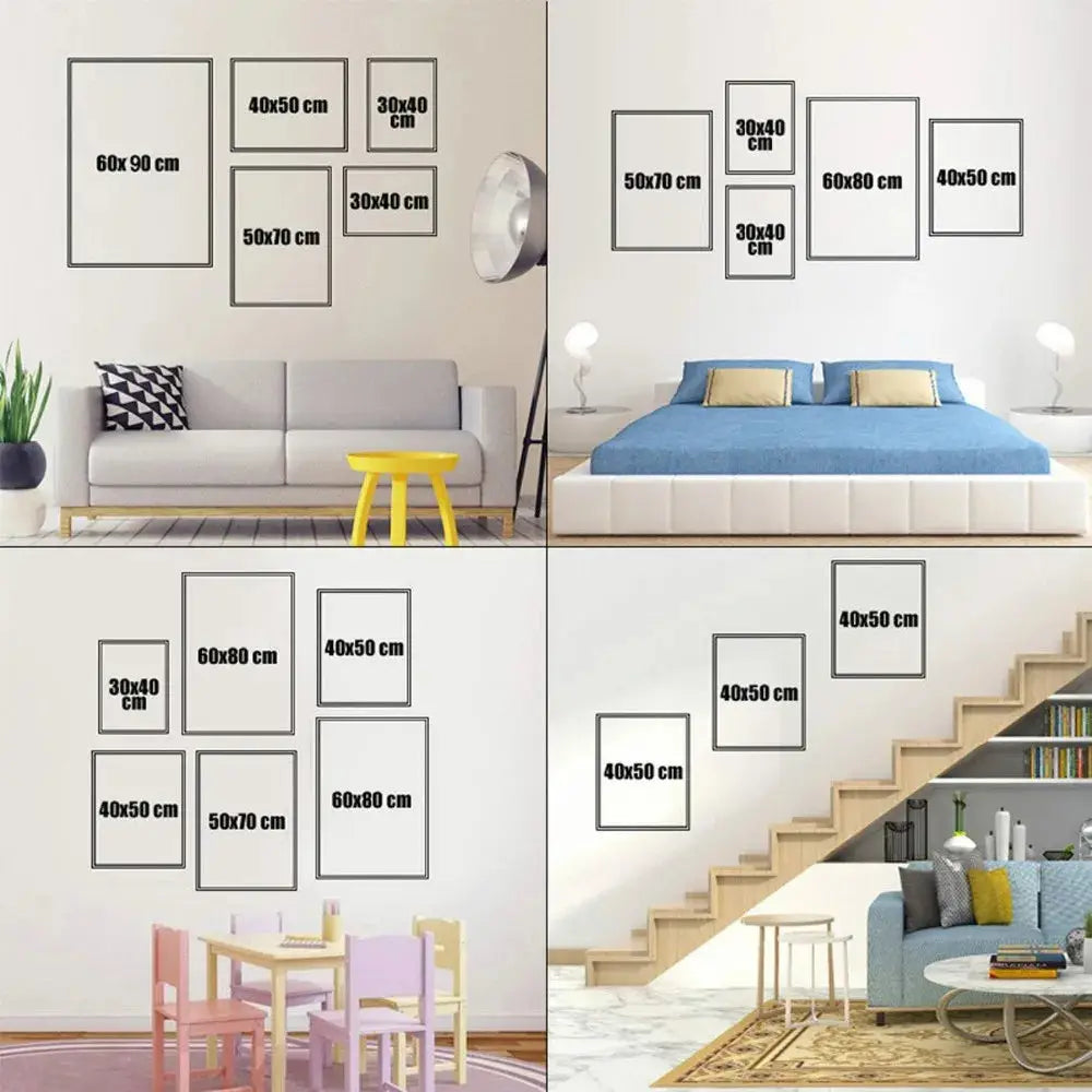 Boho light nordic minimalist canvas wall art set living room