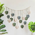 Boho style handmade tapestry green & cream macrame living room decor